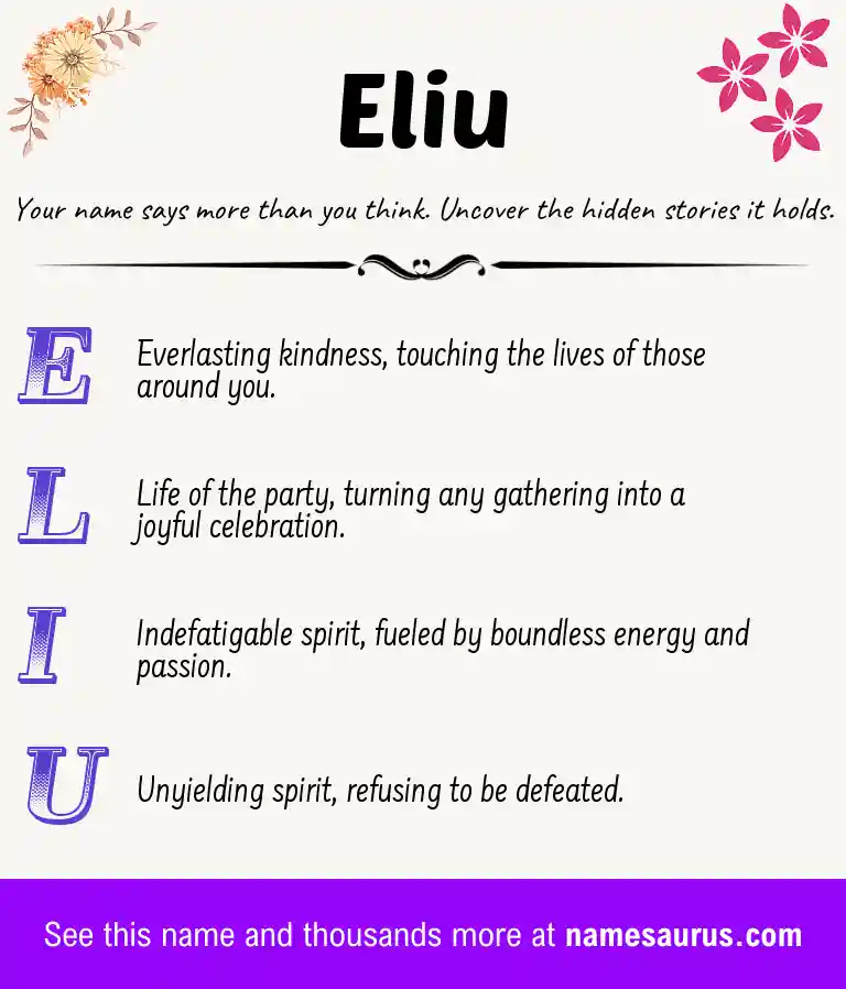 Acrostic poem about Eliu.