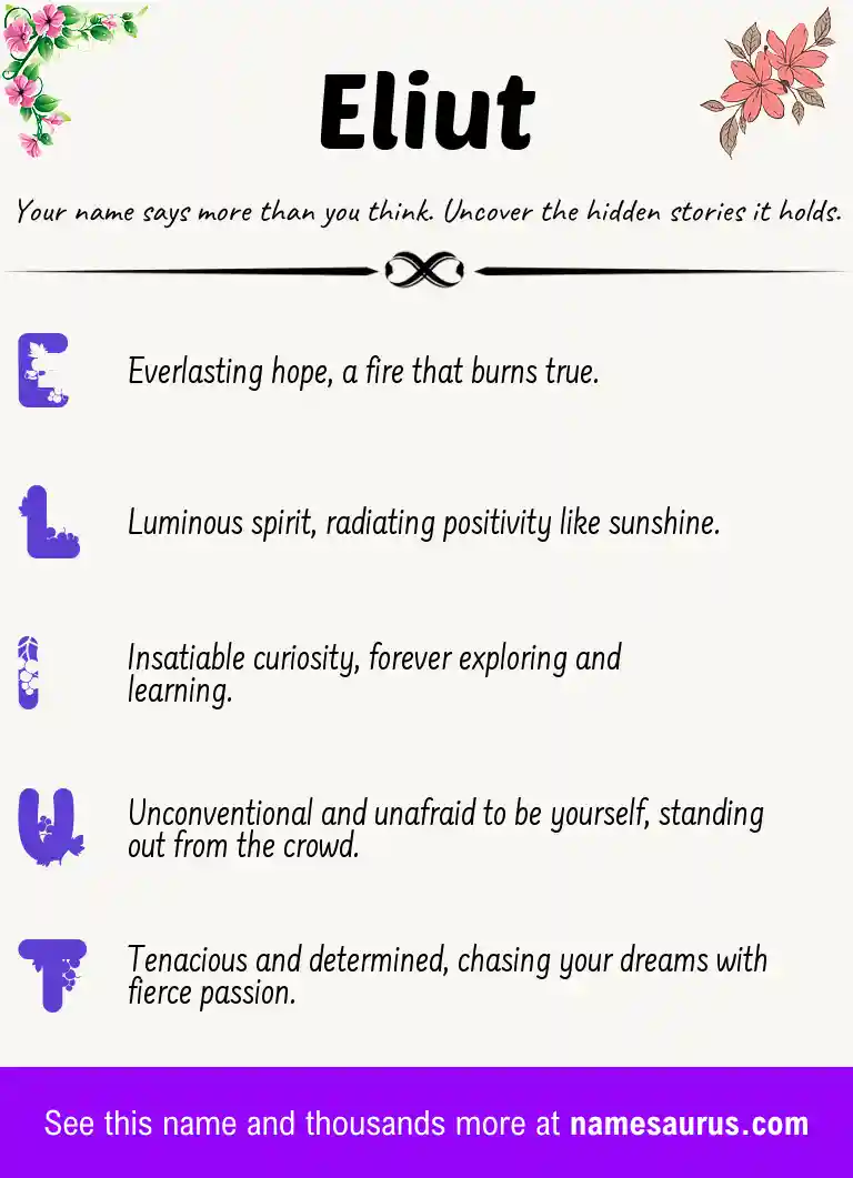 Acrostic poem about Eliut.