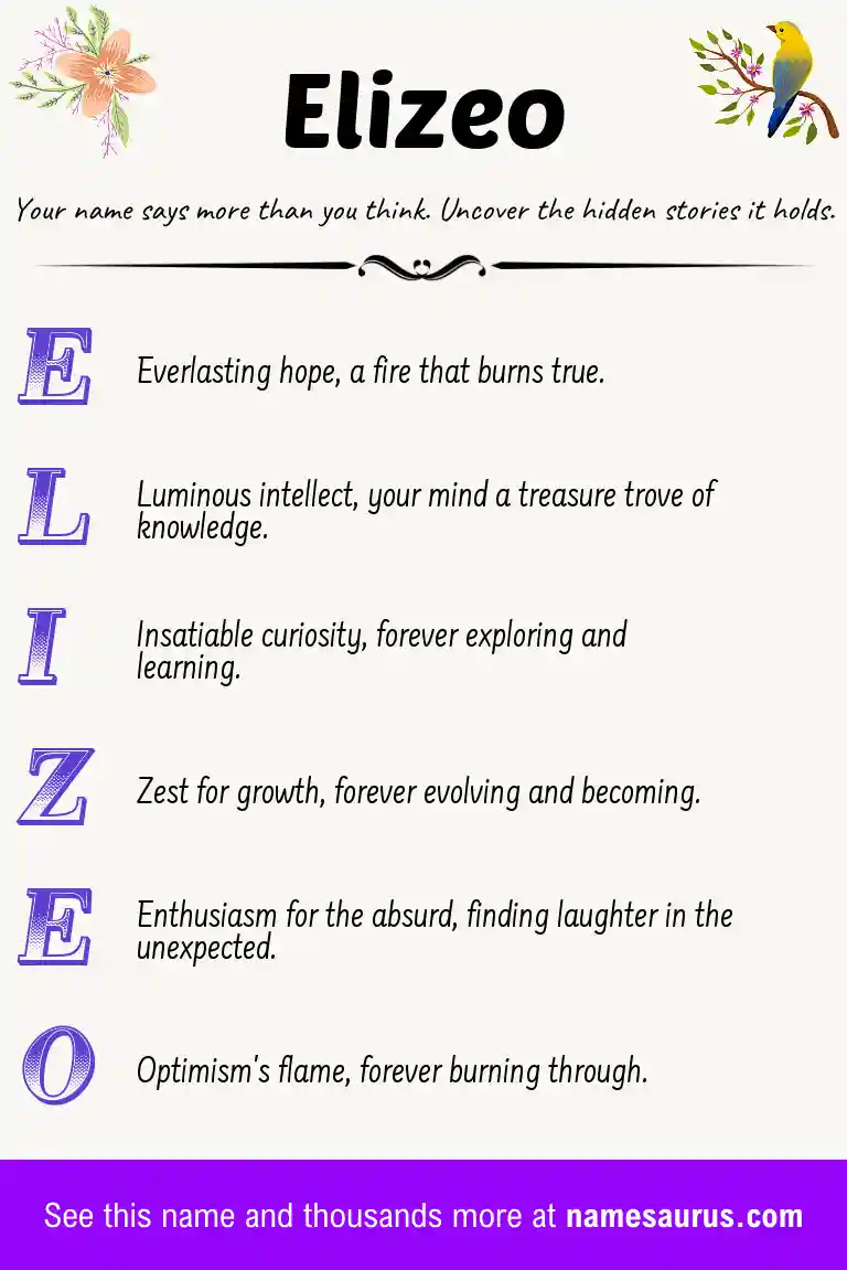 Acrostic poem about Elizeo.