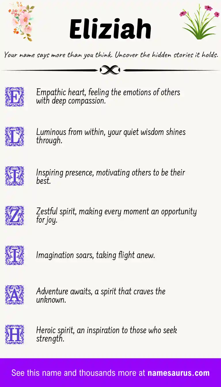 Acrostic poem about Eliziah.