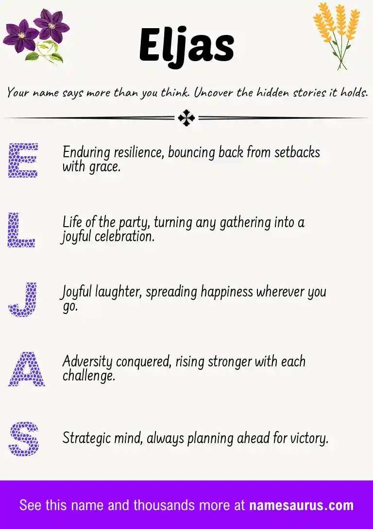 Acrostic poem about Eljas.