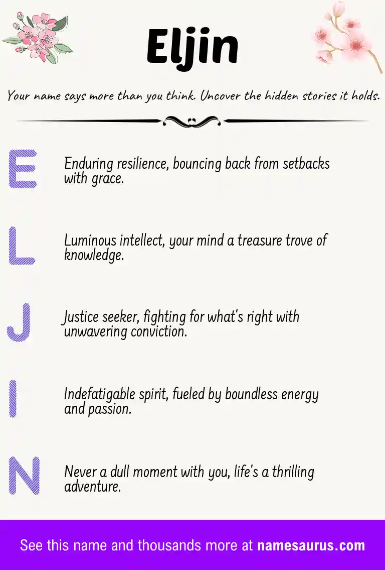 Acrostic poem about Eljin.