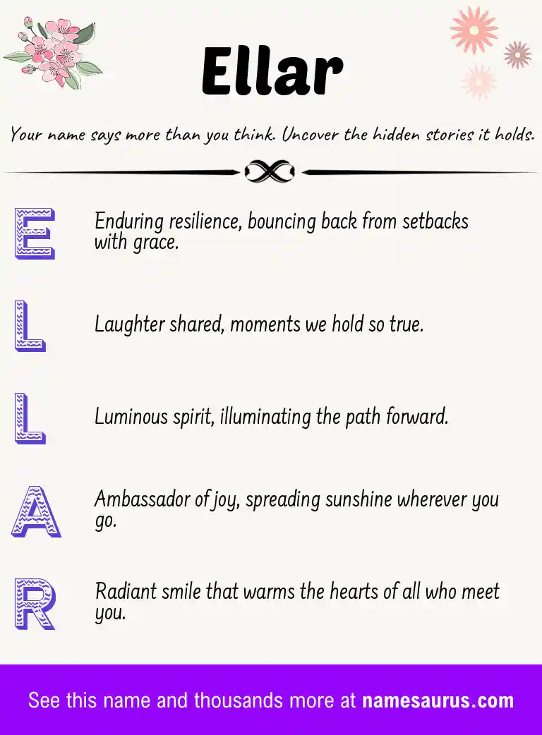 Acrostic poem about Ellar.