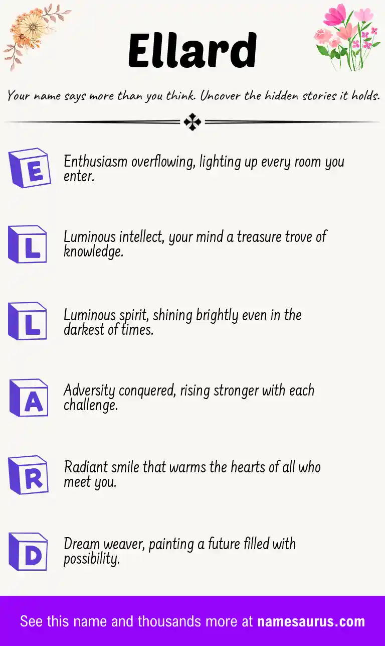 Acrostic poem about Ellard.