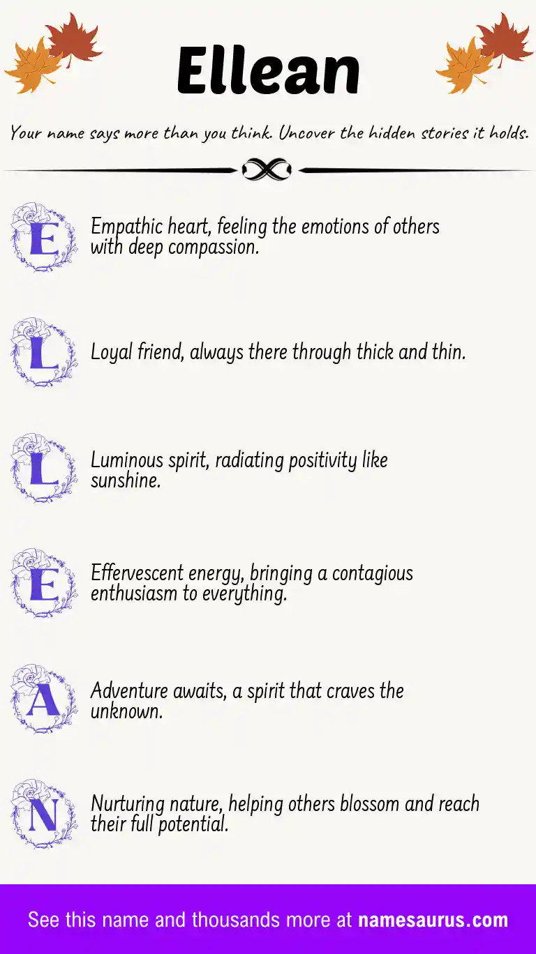 Acrostic poem about Ellean.