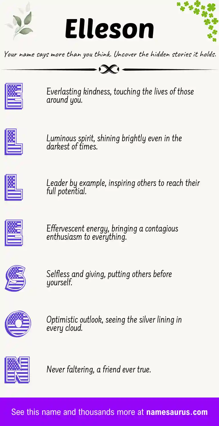 Acrostic poem about Elleson.