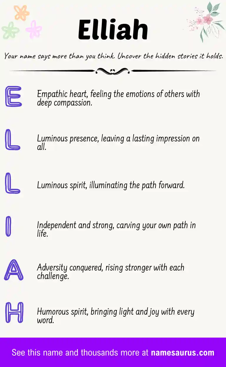 Acrostic poem about Elliah.