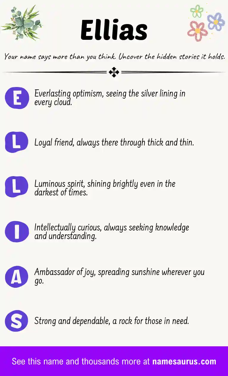 Acrostic poem about Ellias.