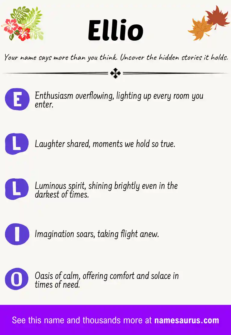 Acrostic poem about Ellio.
