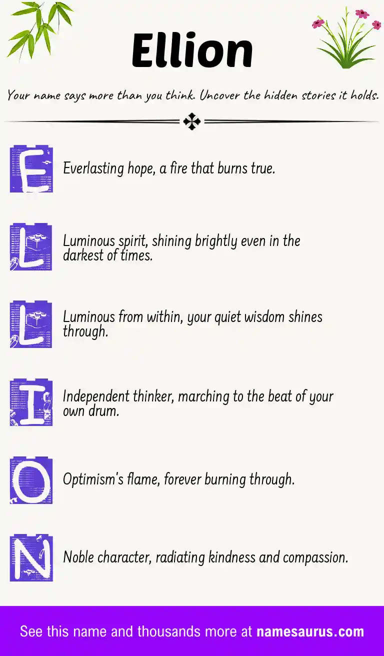Acrostic poem about Ellion.