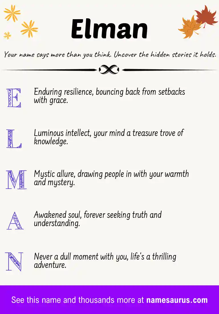 Acrostic poem about Elman.
