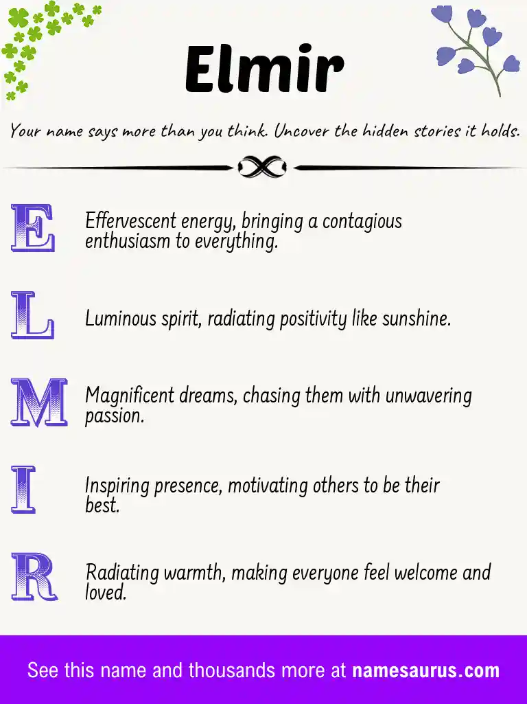 Acrostic poem about Elmir.