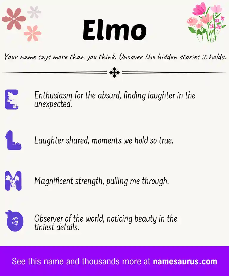 Acrostic poem about Elmo.