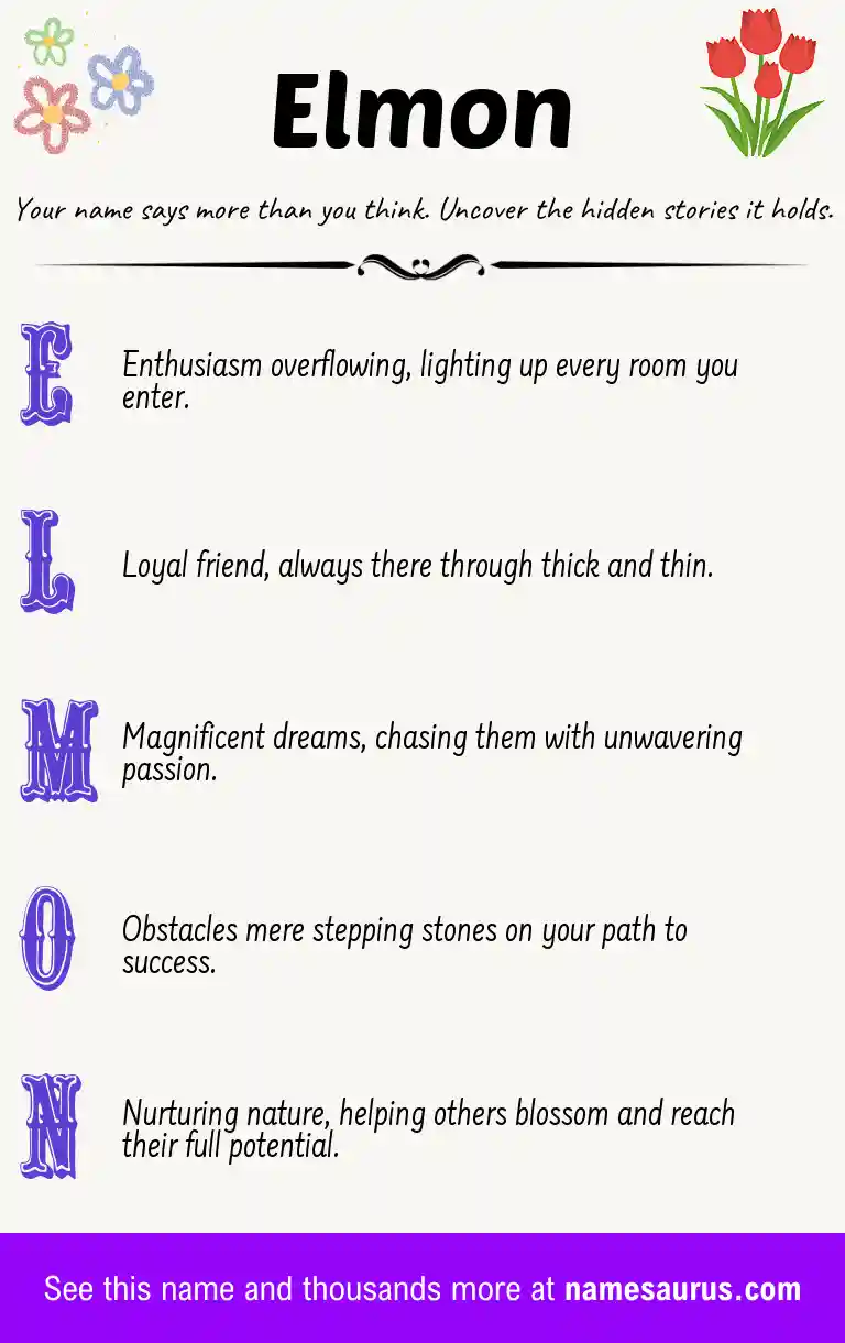 Acrostic poem about Elmon.