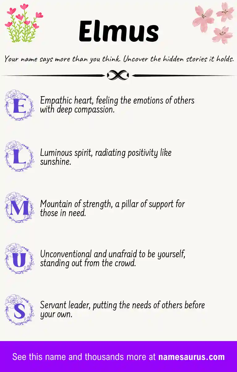 Acrostic poem about Elmus.