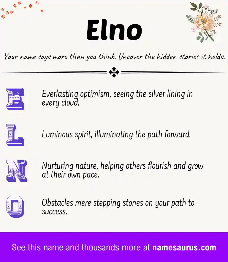 Acrostic poem about Elno.