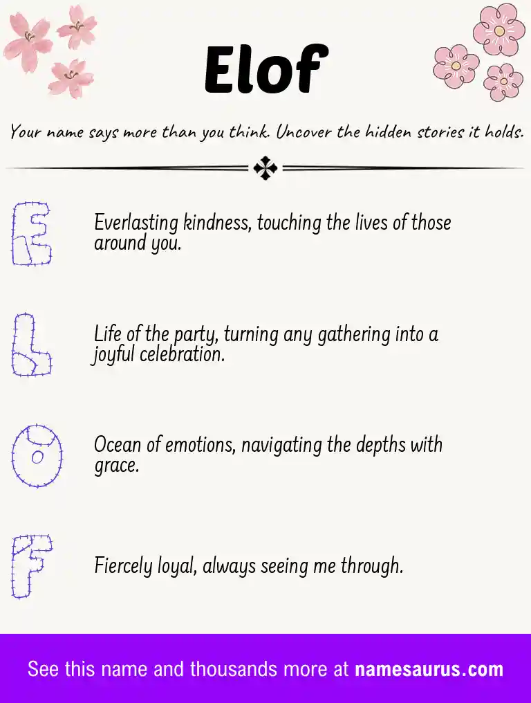 Acrostic poem about Elof.