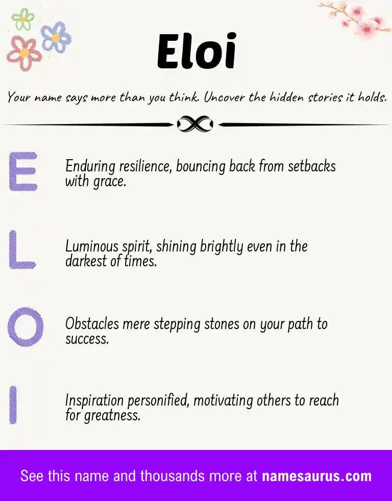 Acrostic poem about Eloi.