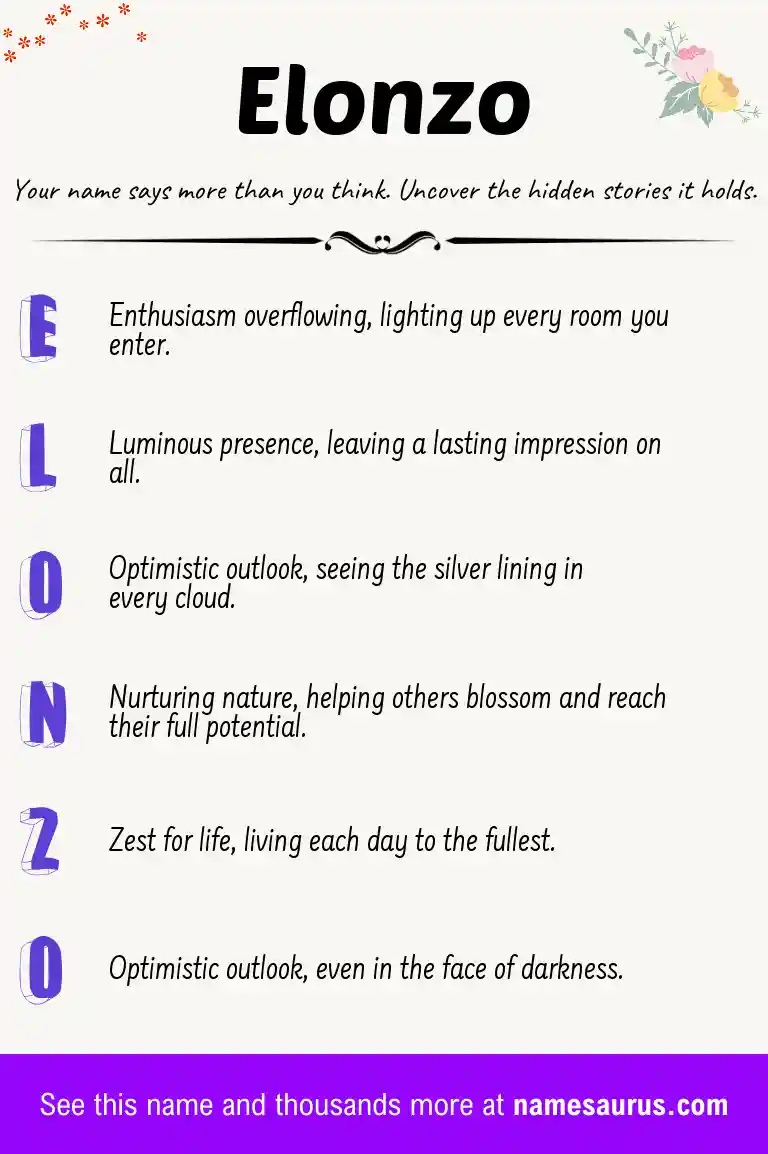 Acrostic poem about Elonzo.