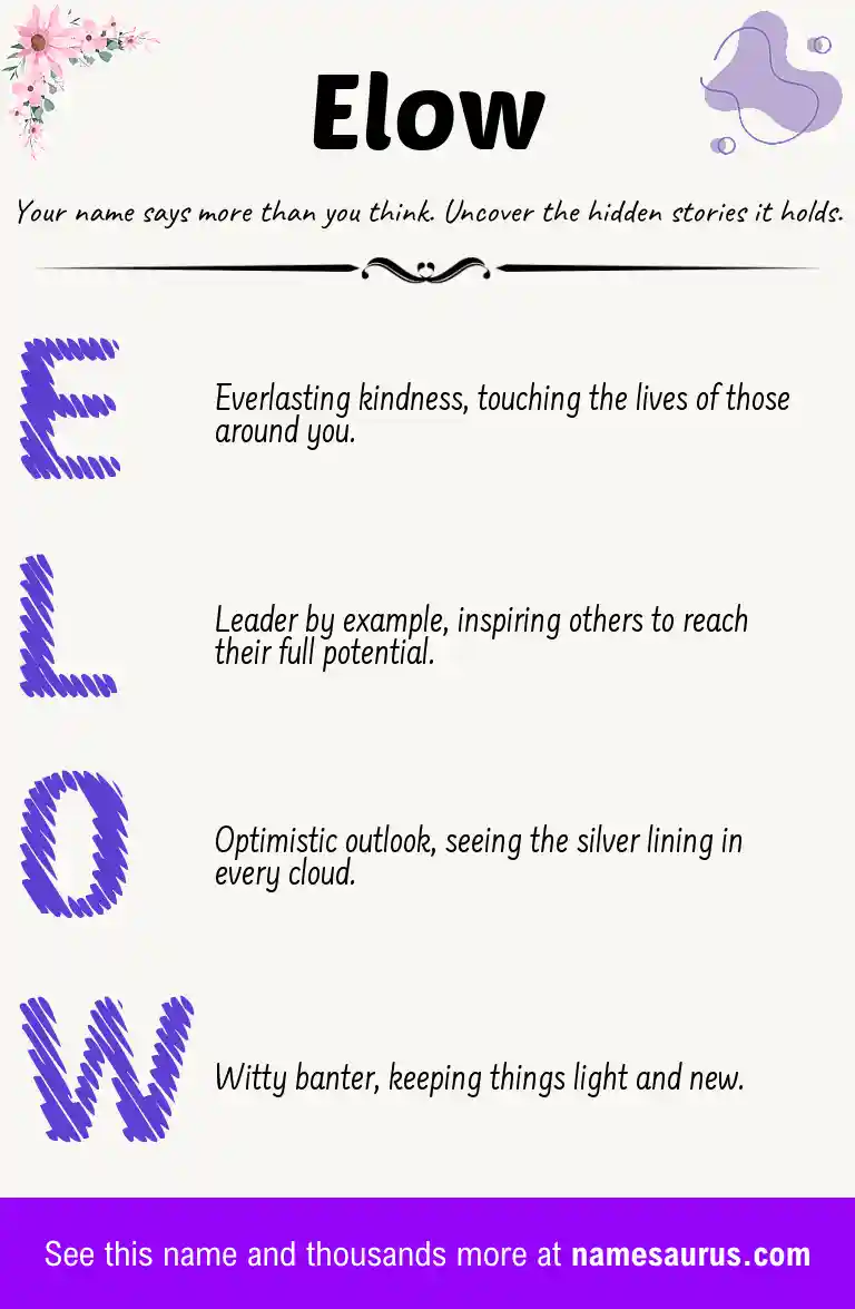 Acrostic poem about Elow.