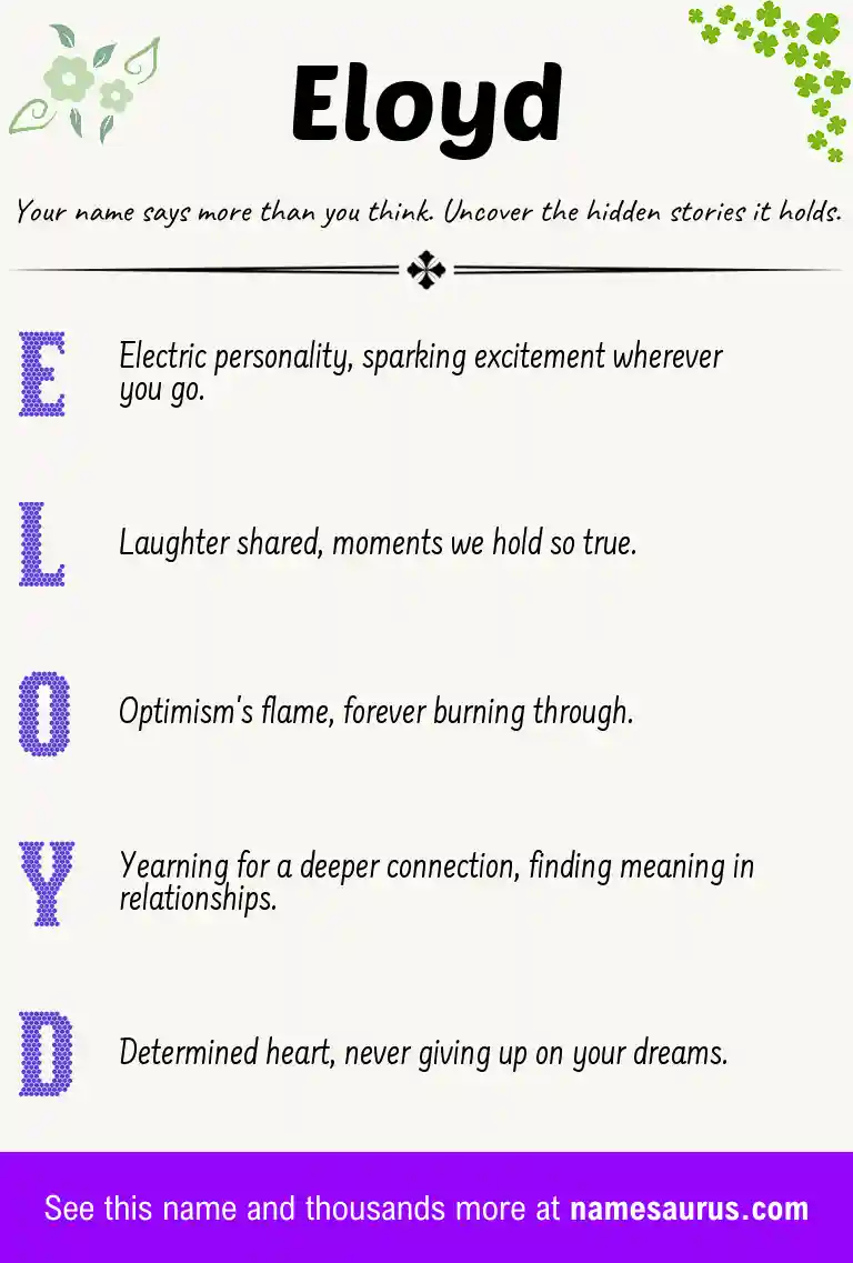 Acrostic poem about Eloyd.