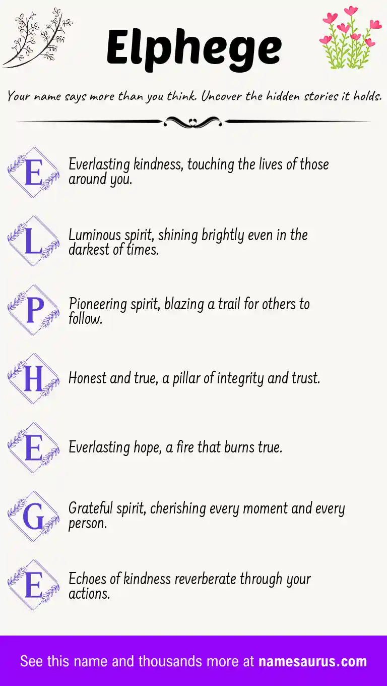 Acrostic poem about Elphege.