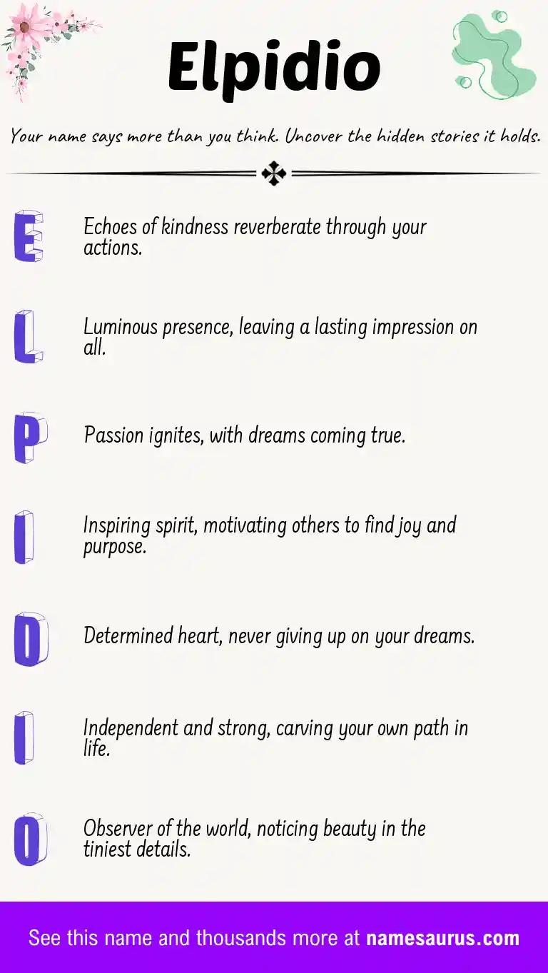 Acrostic poem about Elpidio.