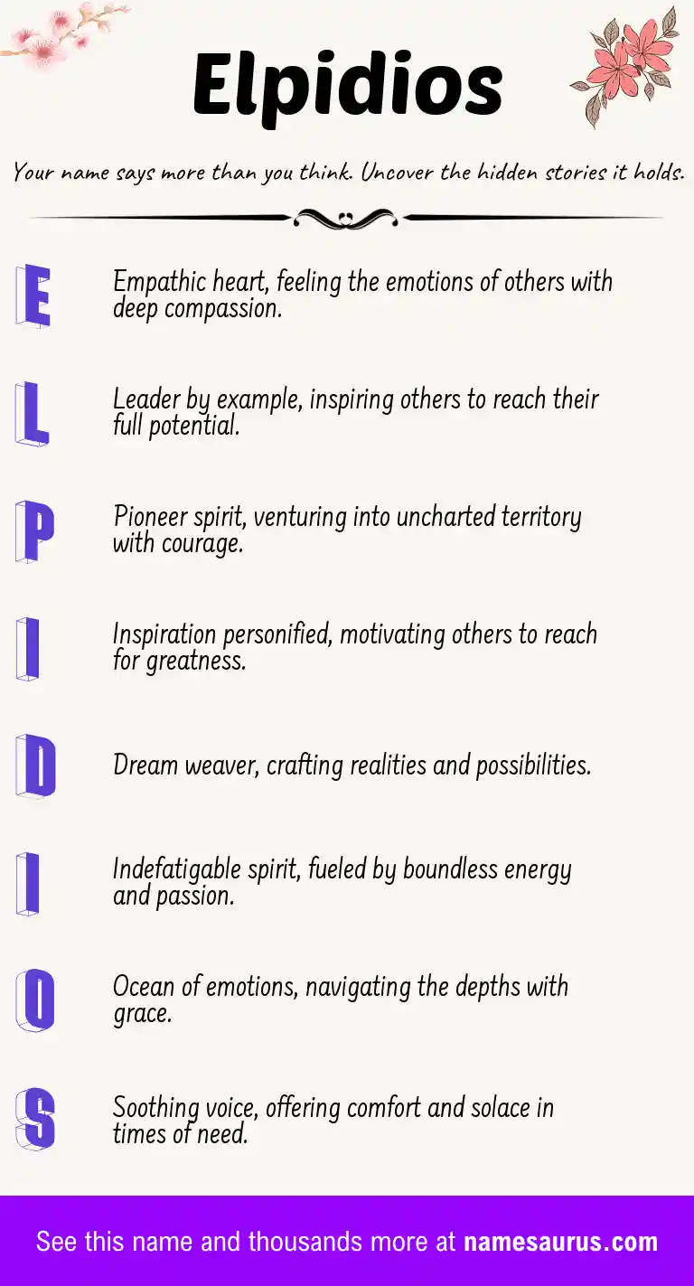 Acrostic poem about Elpidios.