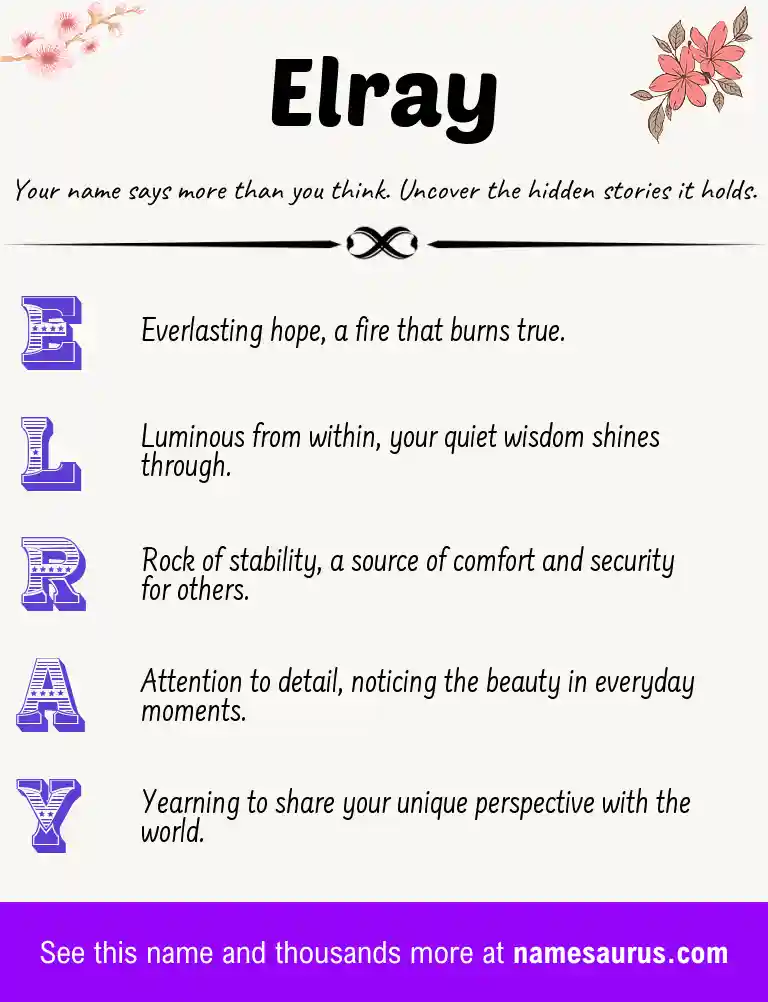 Acrostic poem about Elray.