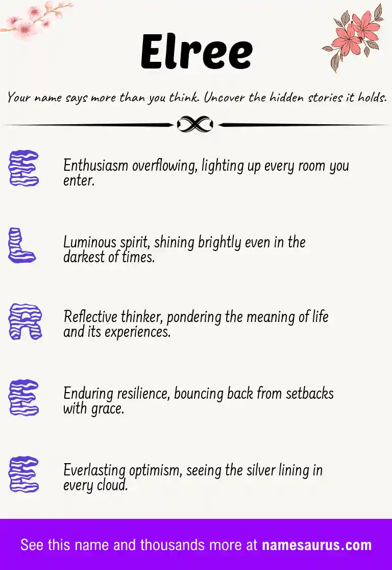 Acrostic poem about Elree.