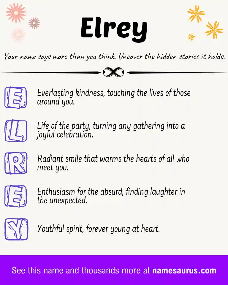 Acrostic poem about Elrey.
