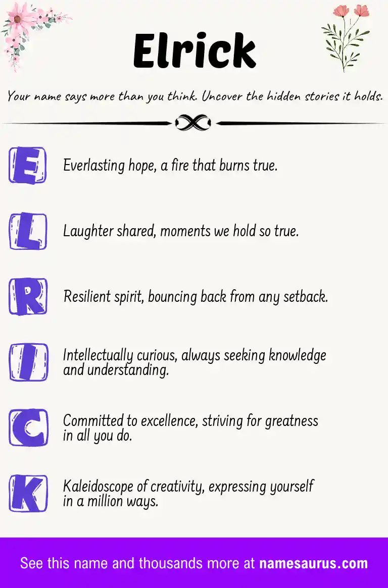 Acrostic poem about Elrick.