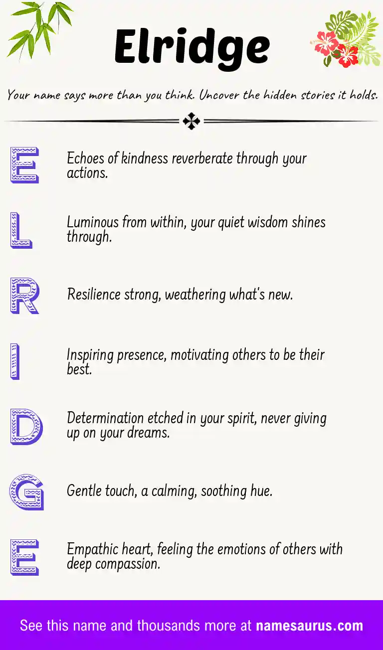 Acrostic poem about Elridge.