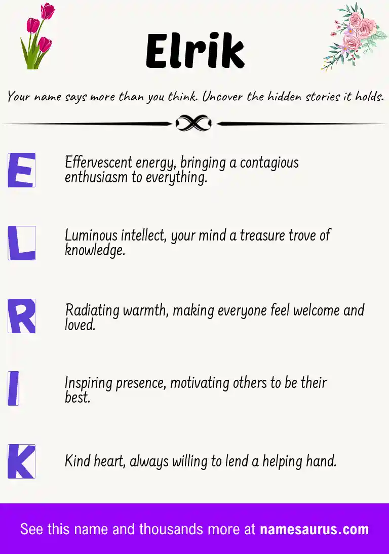 Acrostic poem about Elrik.