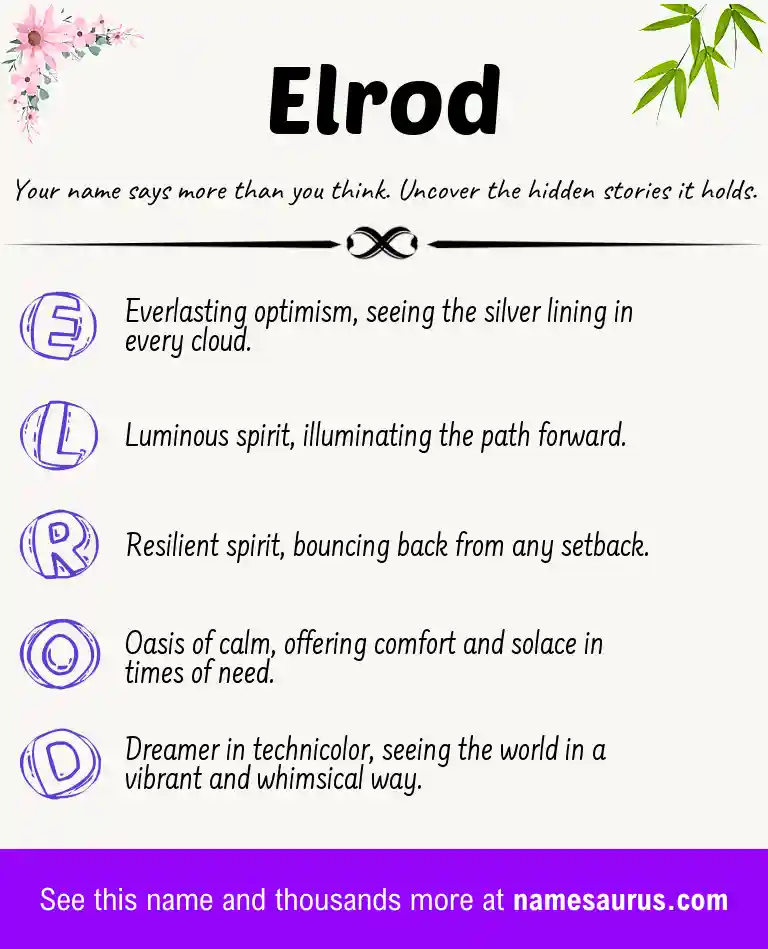 Acrostic poem about Elrod.