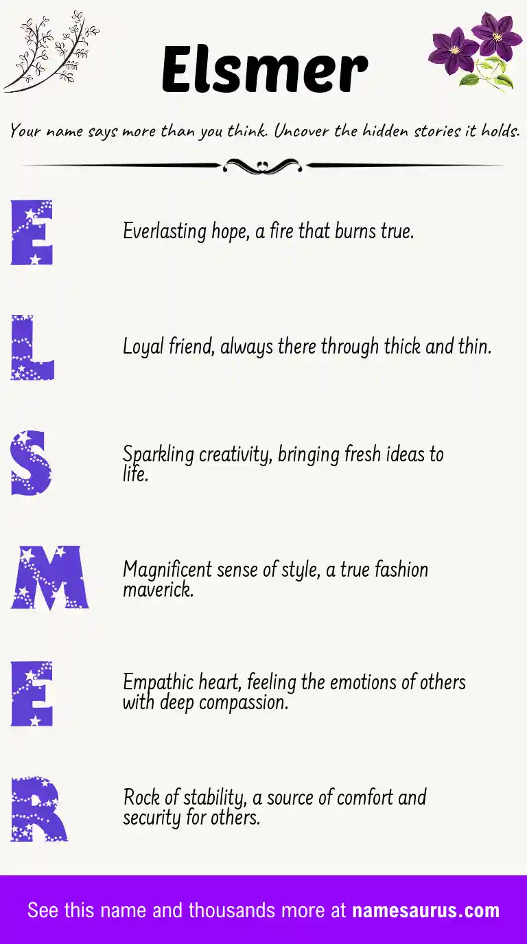 Acrostic poem about Elsmer.