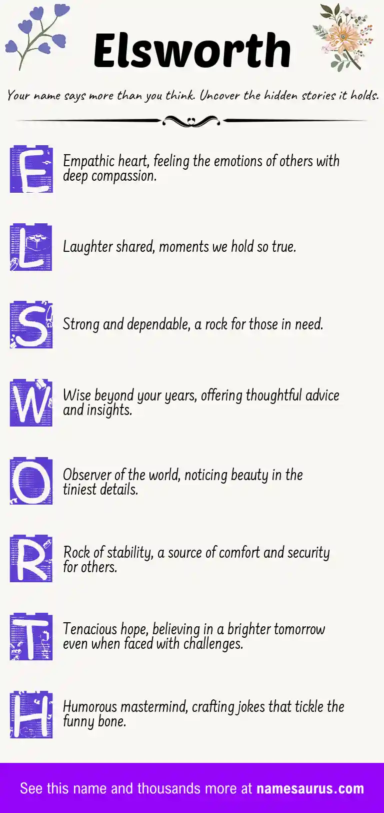 Acrostic poem about Elsworth.