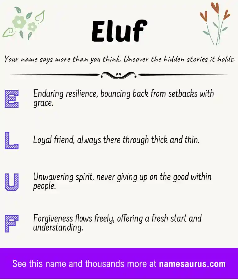 Acrostic poem about Eluf.