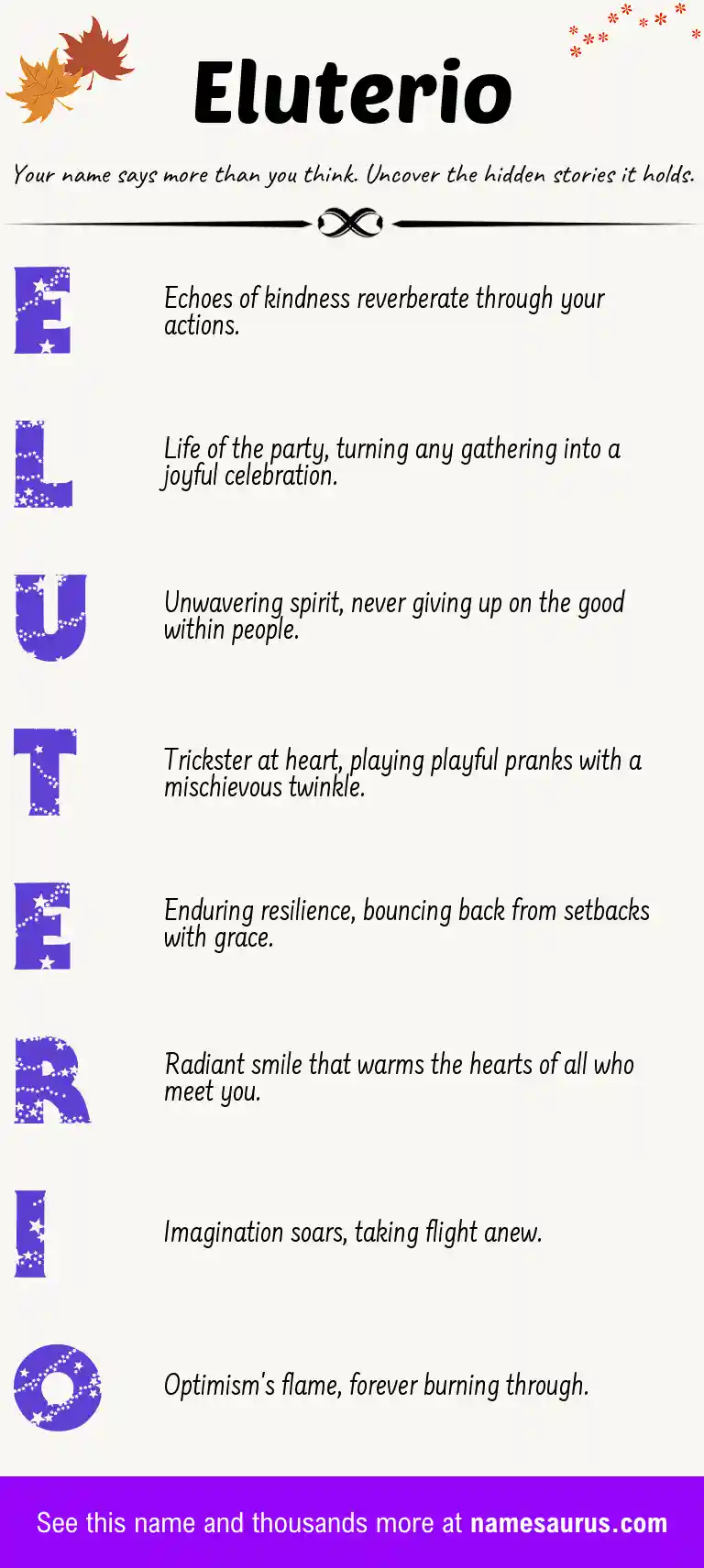 Acrostic poem about Eluterio.