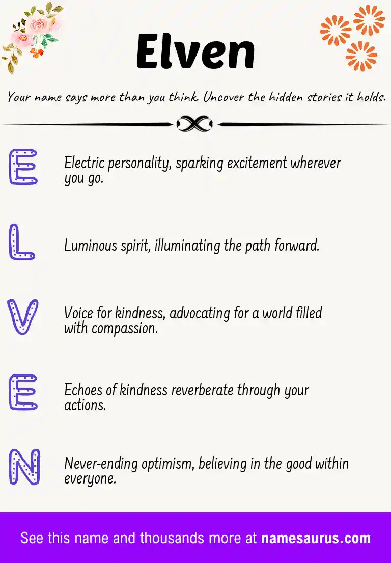Acrostic poem about Elven.