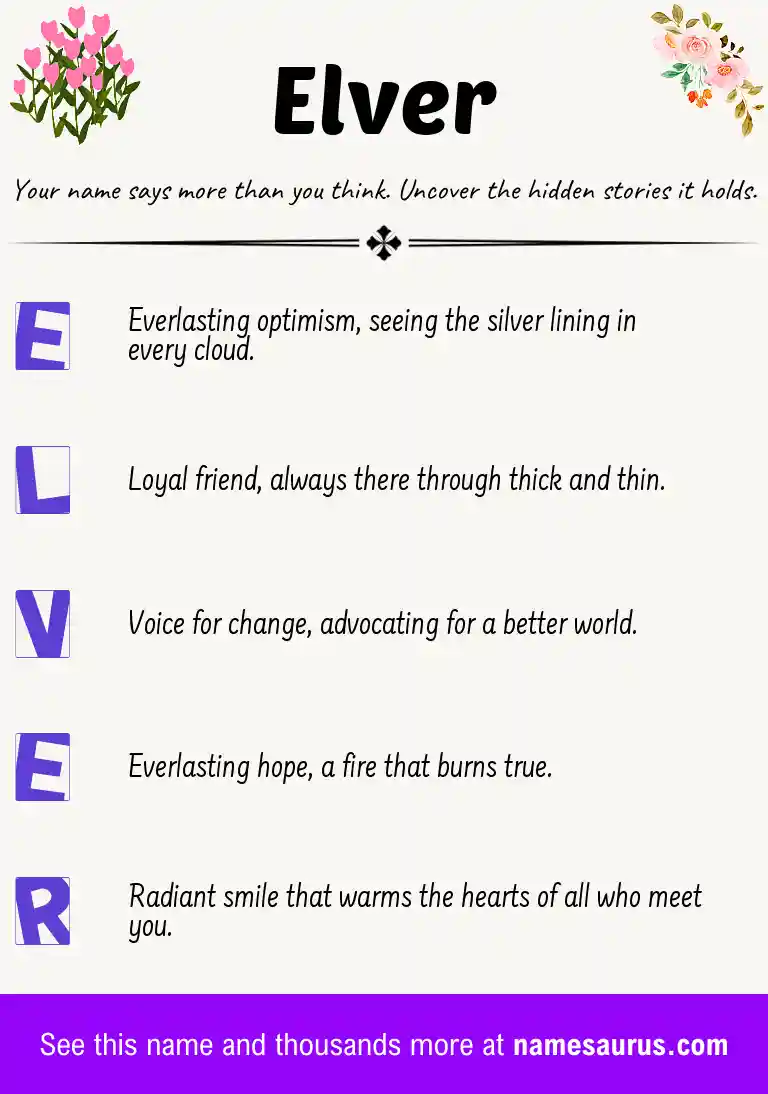 Acrostic poem about Elver.