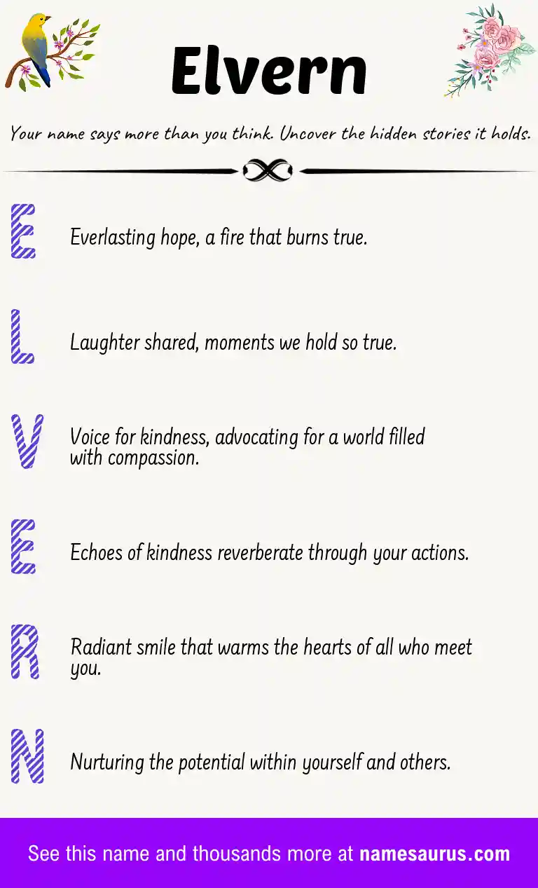 Acrostic poem about Elvern.