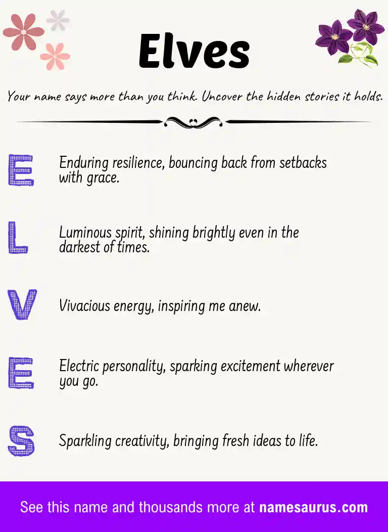 Acrostic poem about Elves.