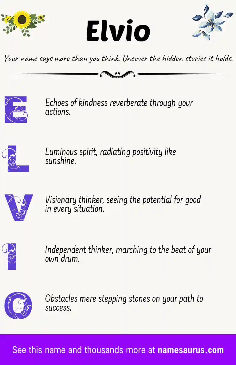 Acrostic poem about Elvio.