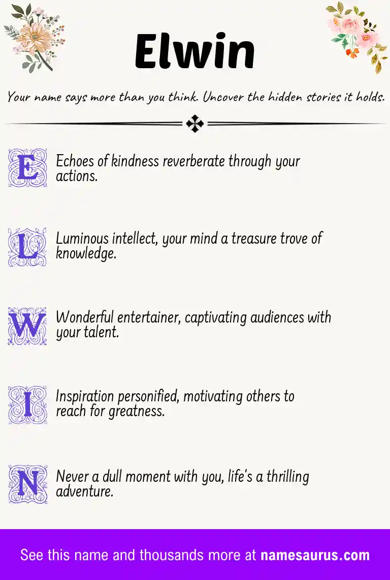 Acrostic poem about Elwin.