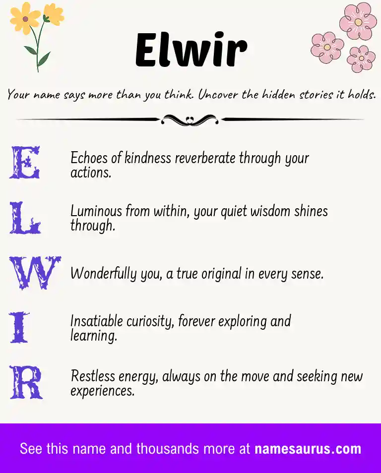 Acrostic poem about Elwir.