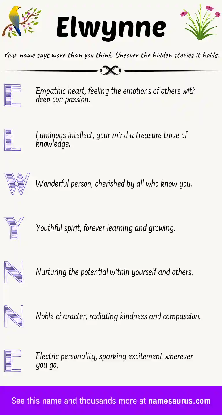Acrostic poem about Elwynne.