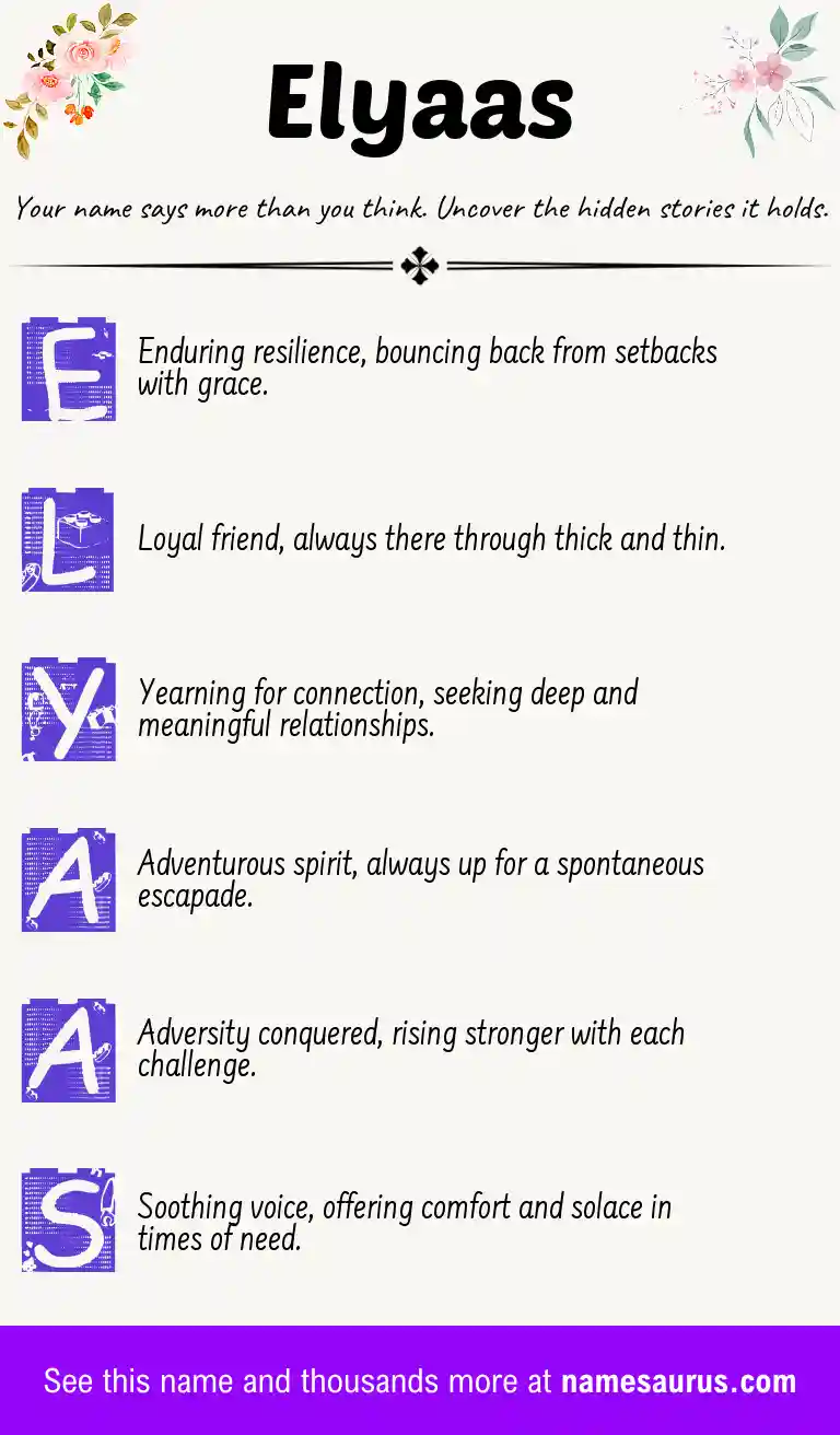 Acrostic poem about Elyaas.