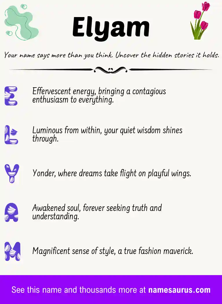 Acrostic poem about Elyam.