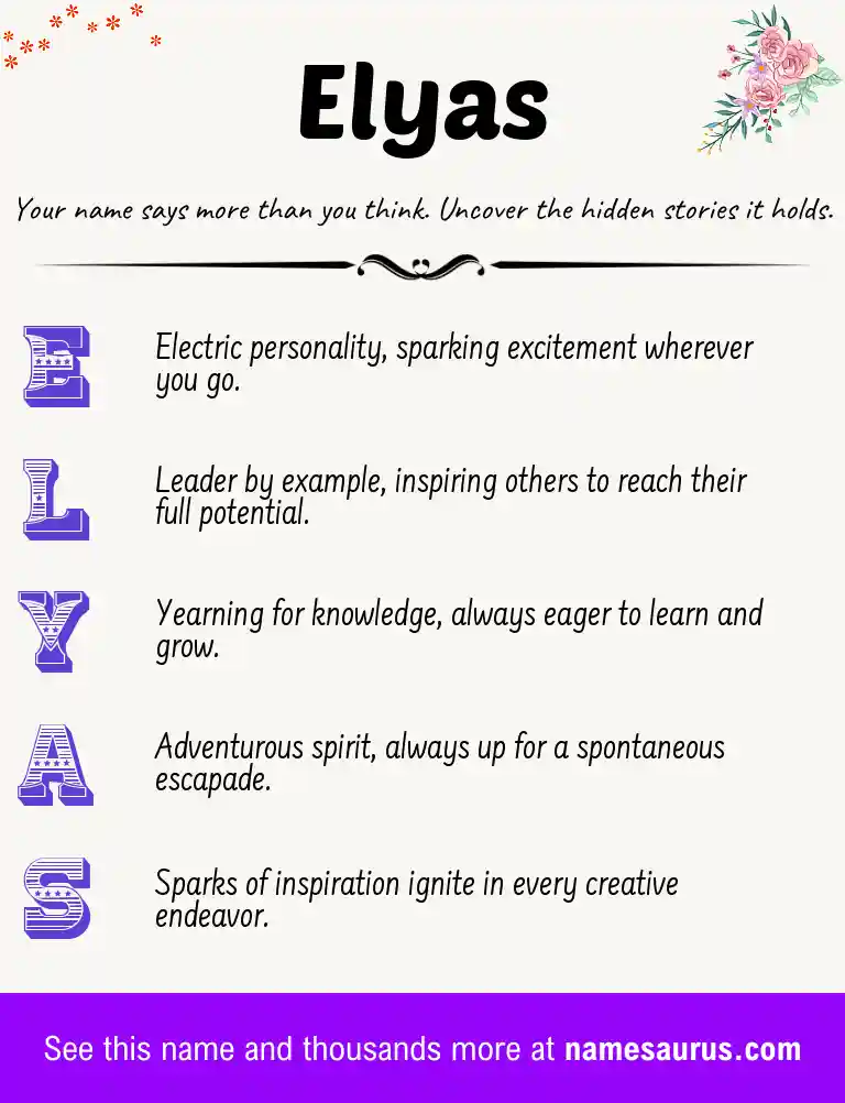 Acrostic poem about Elyas.